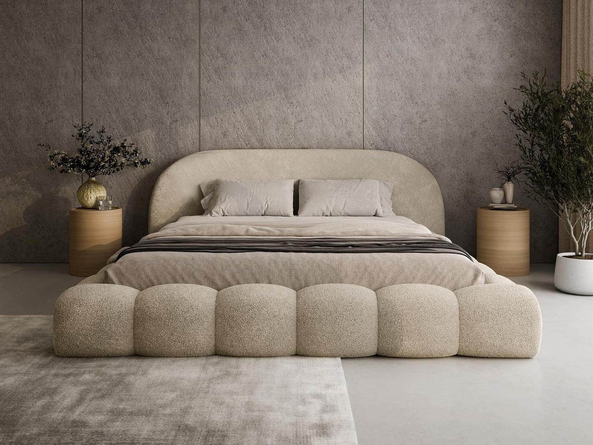 POLSTERBETT Metallrahmen 180x200 Beige OMBIS - Beige, Holzwerkstoff (180/200cm) - Compleo24
