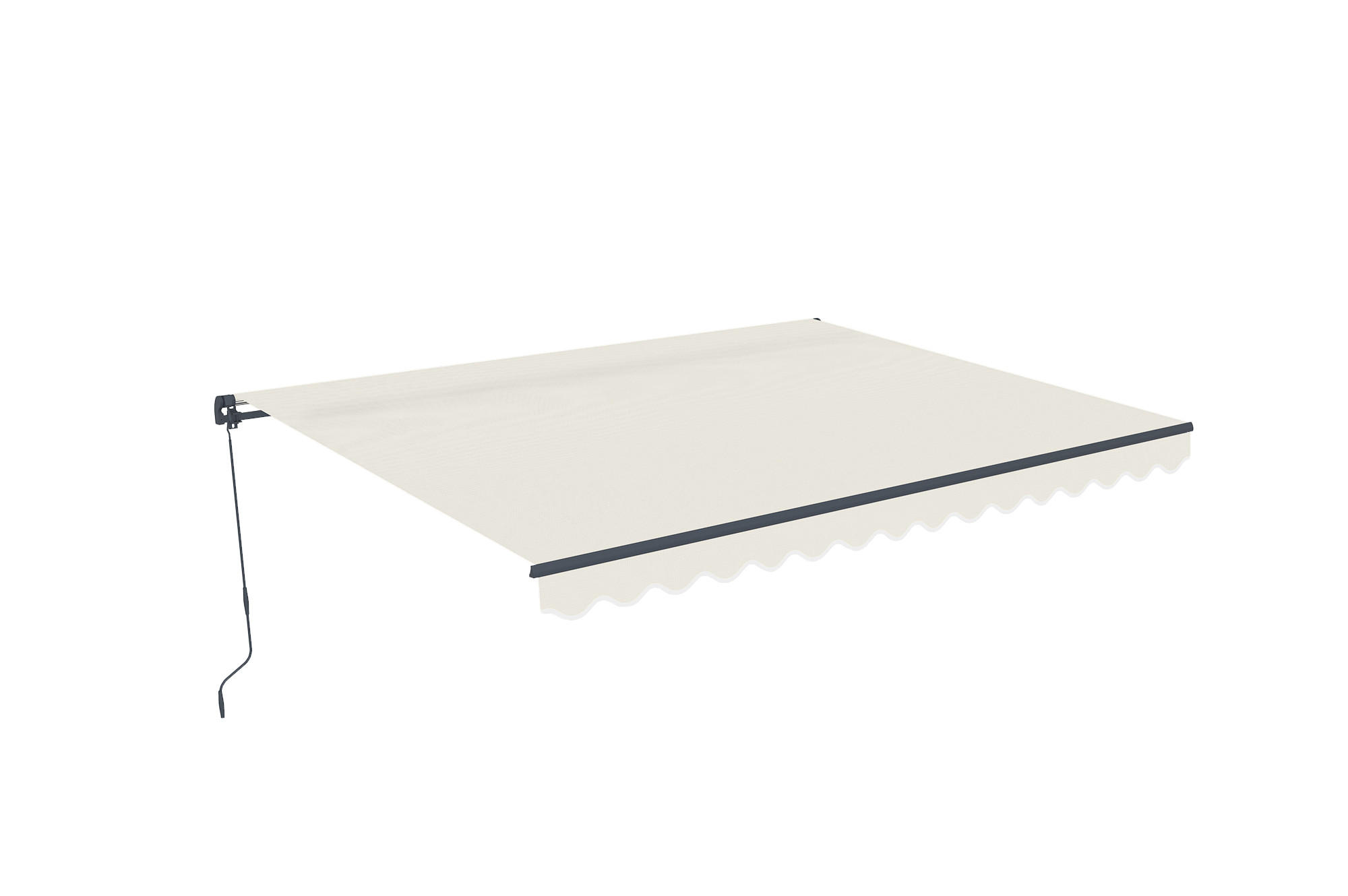 EINTEILIGE MARKISE Vecchio Beige 4m x 3m - Premium-Leinwand 320g/m² - Beige, Metall (395/270/300cm) - Cazeboo