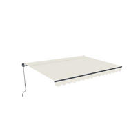 EINTEILIGE MARKISE Vecchio Beige 4m x 3m - Premium-Leinwand 320g/m² - Beige, Metall (395/270/300cm) - Cazeboo