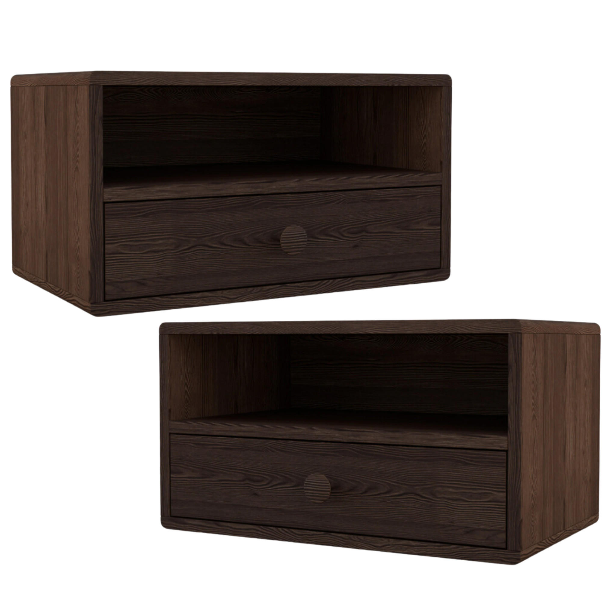 NACHTTISCH Hope 2er Set, braune Birke, 31,5/50/27 cm - Braun, Holz (50/27/32cm) - WOODEK