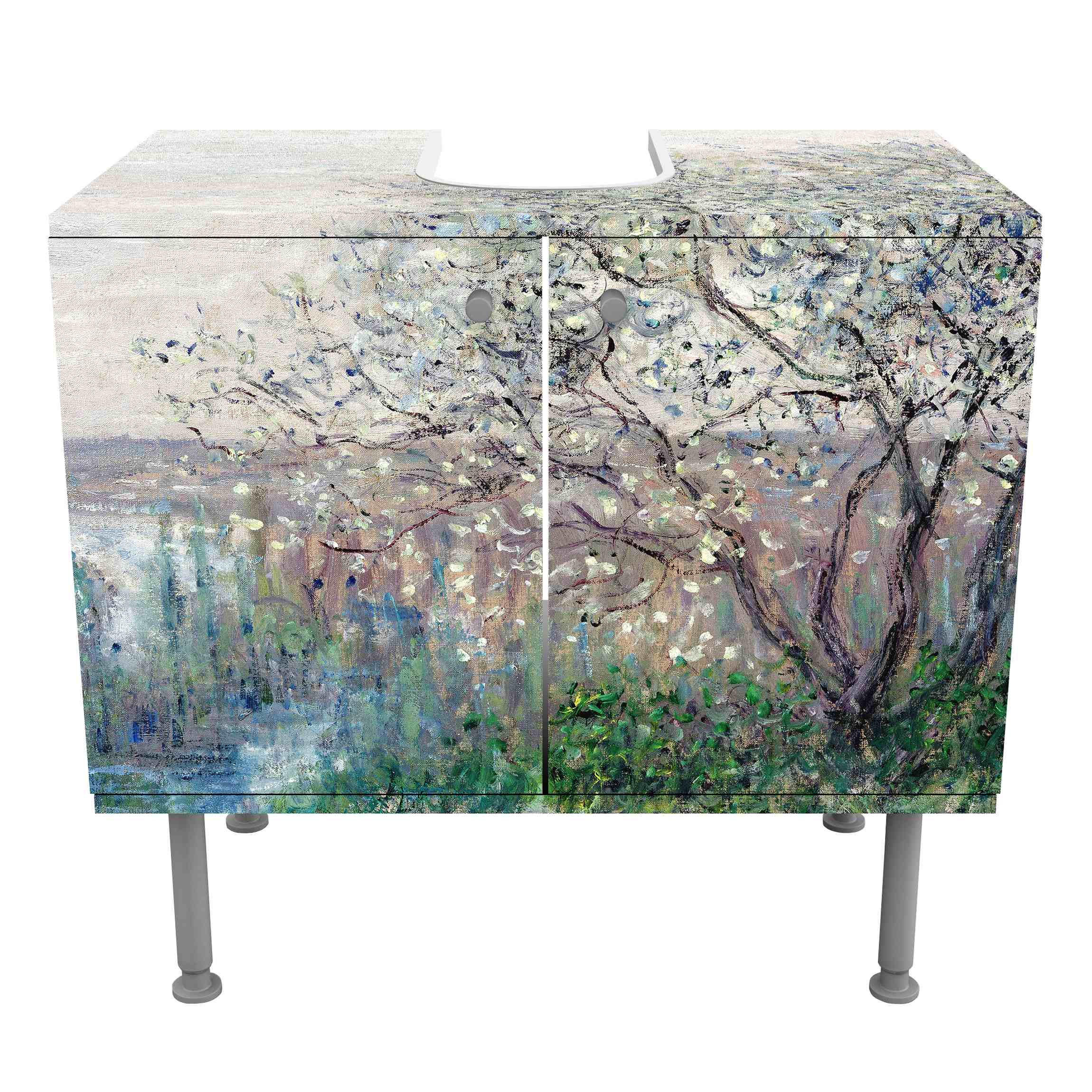 WASCHBECKENUNTERSCHRANK Claude Monet - Frühlingsstimmung 60/55/35 cm - Beige, Holzwerkstoff (60/55/35cm) - Bilderwelten