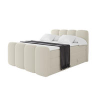 BOXBETT mit Matratze H3|H4 - NINA-Z KING - 160x200 cm - Beige - Sandfarben, Holzwerkstoff (160/200cm) - ALTDECOR