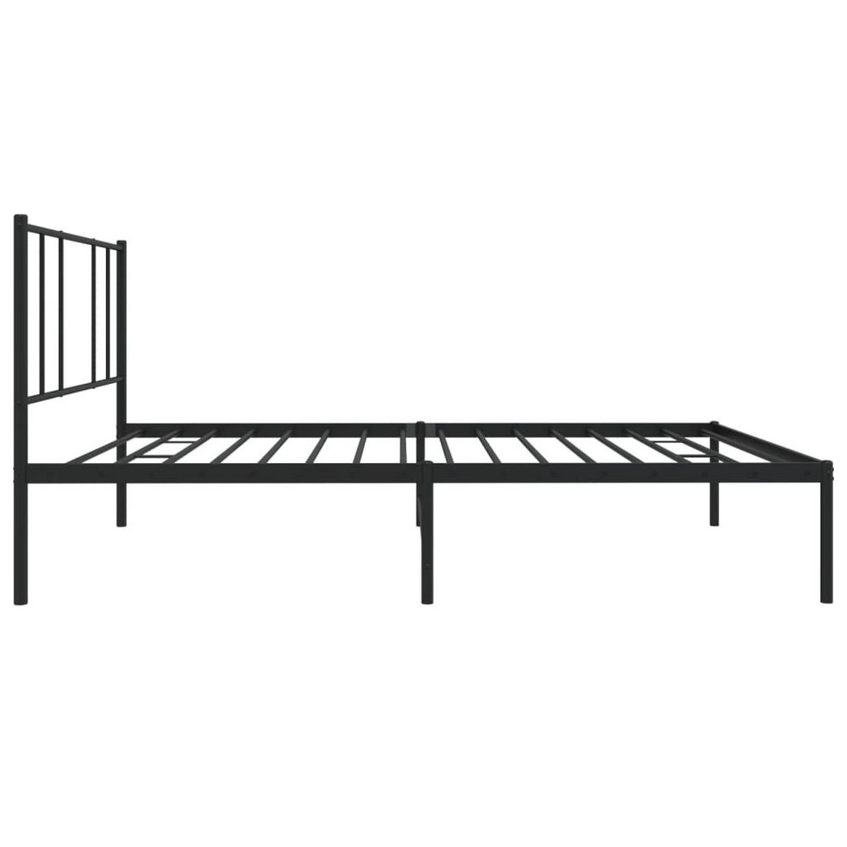 BETTGESTELL Mit Kopfteil Metall Schwarz 90/200 Cm - Schwarz, Metall (90/200cm) - vidaXL