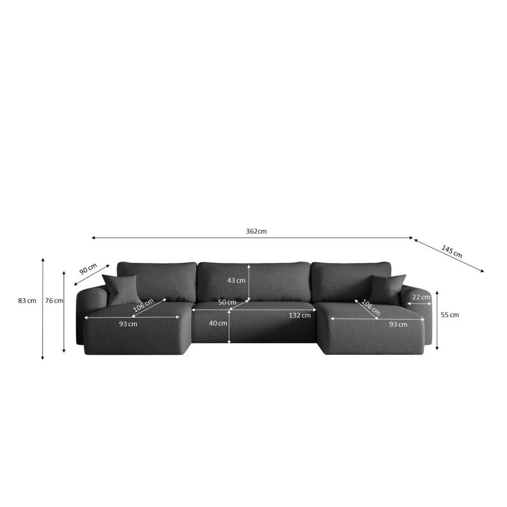 Thumbnail - Kaiser Möbel Ecksofa, Dunkelgrau, Textil, 362x145 cm, Wohnzimmer, Sofas & Couches, Wohnlandschaften, Ecksofas