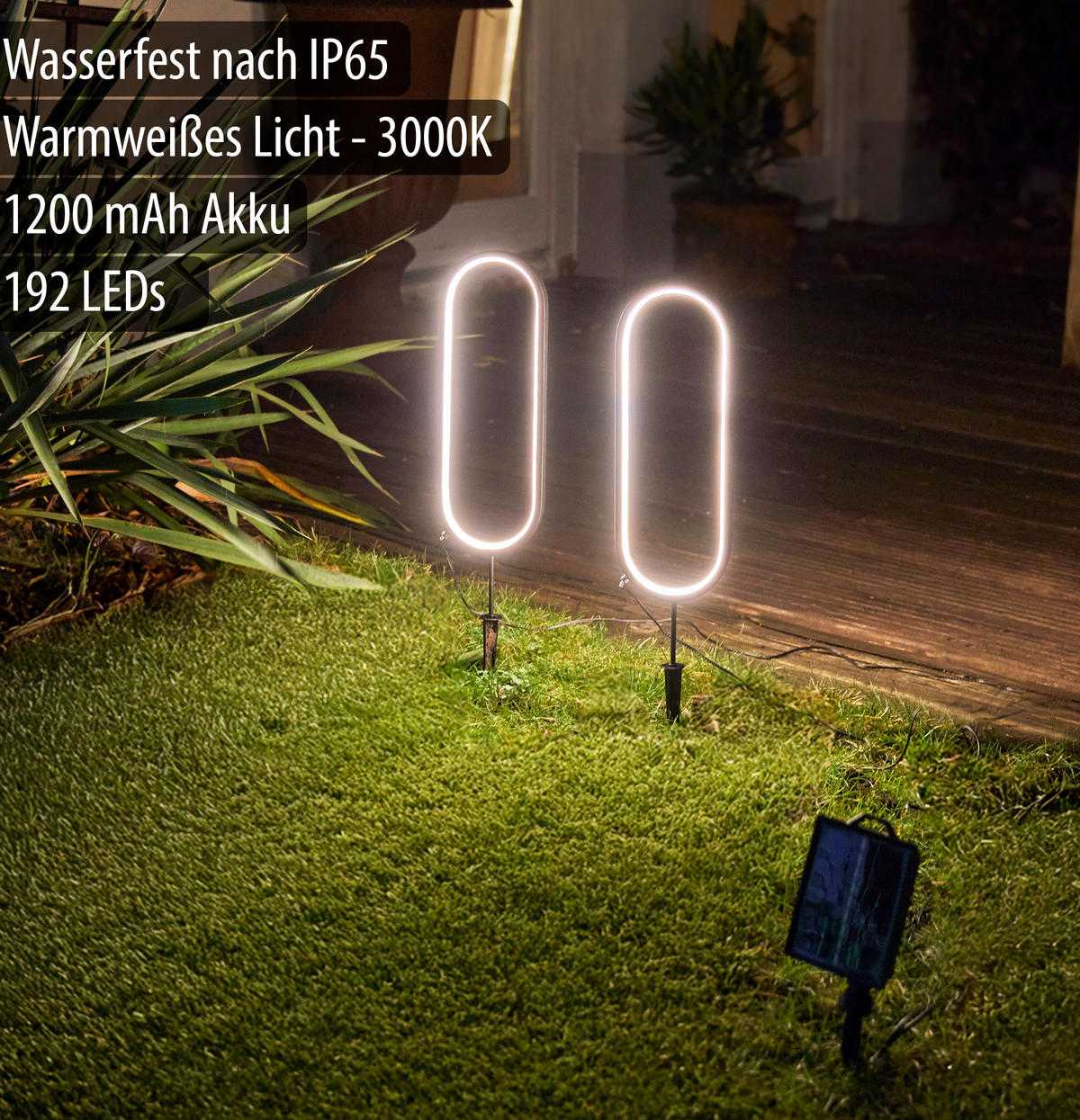 SOLAR-LED-GARTENSTECKER - warmweiß mit Dämmerungssensor und wetterfestem Design für stimmungsvolle Außenbeleuchtung - Weiß, Kunststoff (1.7/12.3/55.5cm) - Northpoint