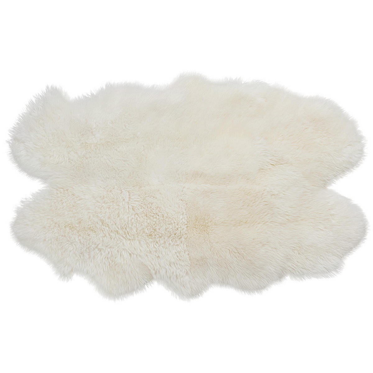 TEPPICH 180/110 cm Lammfellimitat Polyester Weiß - Weiß, Textil (180/110cm) - Livingandhome