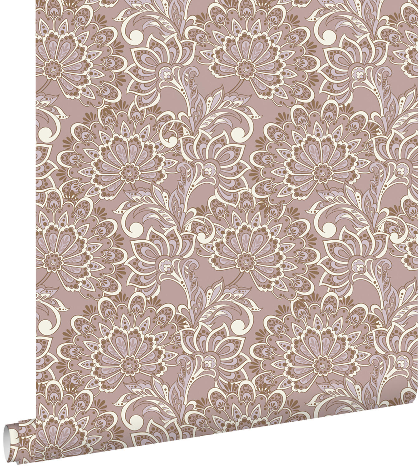TAPETE Blumenmuster 50 x 900 cm - Braun, Papier (50/900cm) - ESTAhome