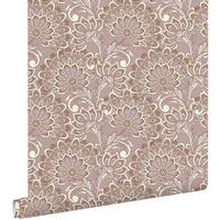 TAPETE Blumenmuster 50 x 900 cm - Braun, Papier (50/900cm) - ESTAhome