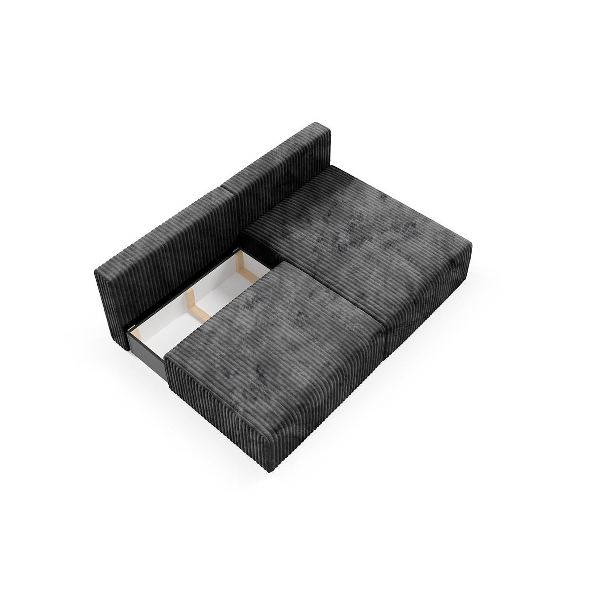 ECKSOFA Angela 3 Sitzplätze Schwarz - Schwarz, Holz (210/149cm) - Petits-meubles