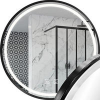 SPIEGEL Rea Led 50cm Mmj Black - Grau, Glas (50/50/2cm) - REA
