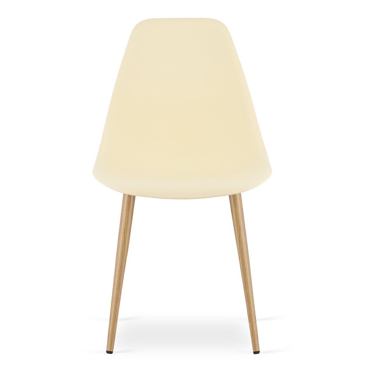 ESSZIMMERSTUHL KALEO cremefarbener Sitz, natürliche Beine - Creme/Naturfarben, Kunststoff (46/84/51cm) - Valora
