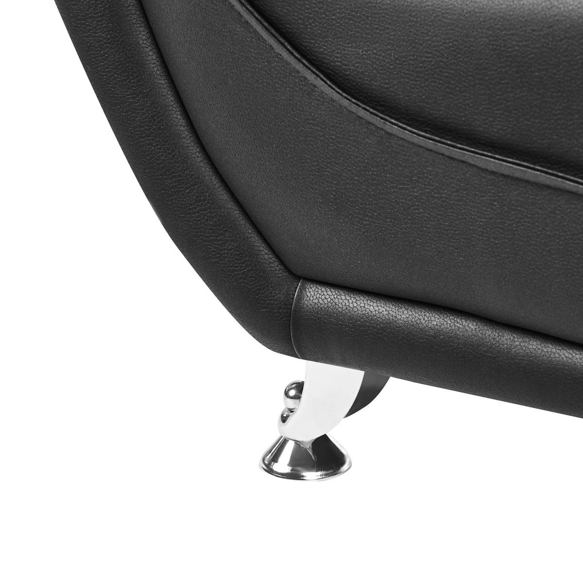 FOTOLIU piele ecologică negru Leira - negru, material plastic (111/86/78cm) - Beliani