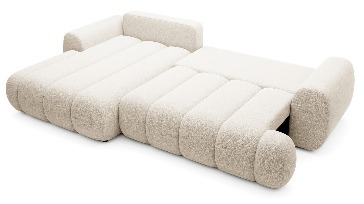 ECKSOFA mit Bettkasten Puro 270 cm, Links, Creme - Creme, Holz (272/168cm) - Emporius