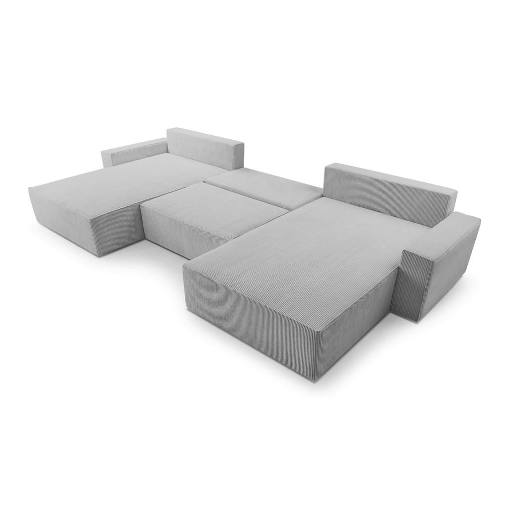 Thumbnail - Möblo Wohnlandschaft, Hellgrau, Holz, 6-Sitzer, U-Form, 410x85x200 cm, Wohnzimmer, Sofas & Couches, Wohnlandschaften, Wo...