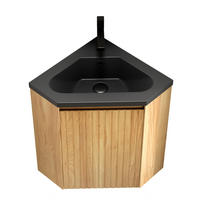WASCHTISCH für Ecken Schwarz Naturholz - Schwarz, Holzwerkstoff (38.5/52.4/54.5cm) - Beauniv