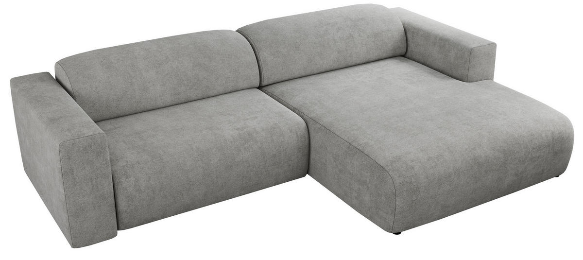 ECKSOFA PASADENA Hellgrau Struktur - Rechts Seite - Hellgrau/Schwarz, Kunststoff/Textil (180/288cm) - MKS