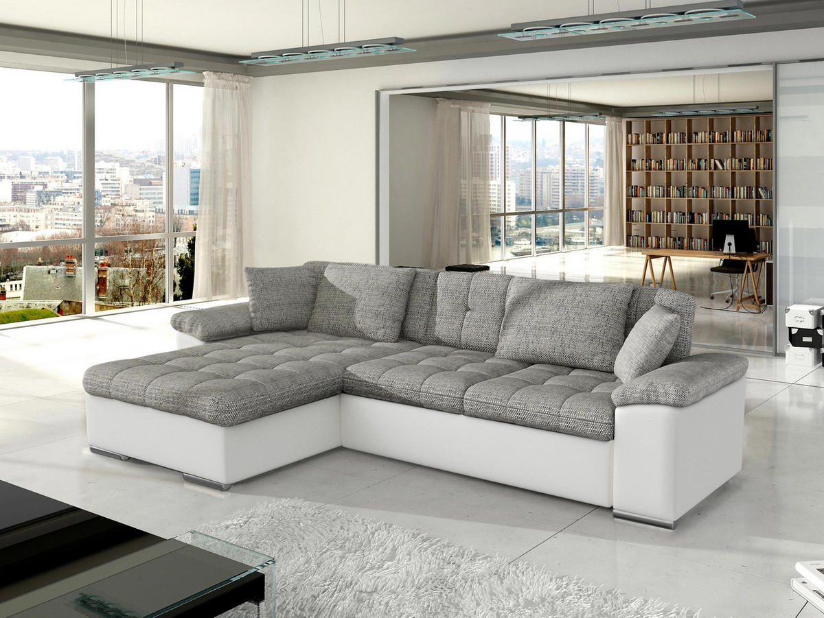 ECKSOFA Diana, Seite: Links - Weiß, Holz/Textil (280/160cm) - MIRJAN24
