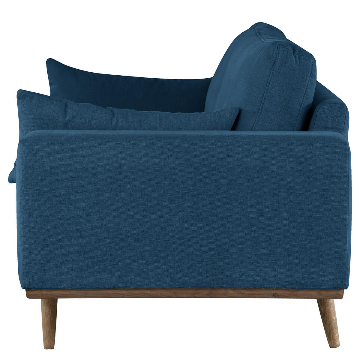 2-SITZER SOFA - Blau/Eichefarben, Naturmaterialien/Eichenholz (197/81/88cm) - home24