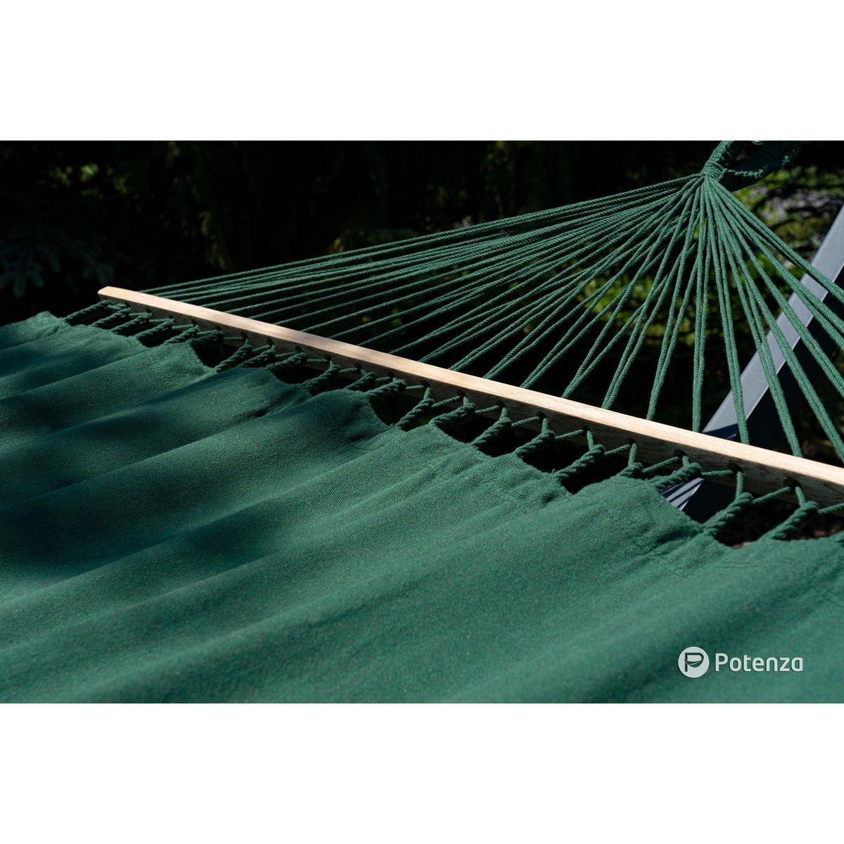 HÄNGEMATTE mit Gestell, 2 Personen, Stabhängematte, XXL, Tytan Rahmen bis 350 kg, Metall, Merida Grün, einfache Montage - Grün, Metall (370/130/120cm) - Potenza
