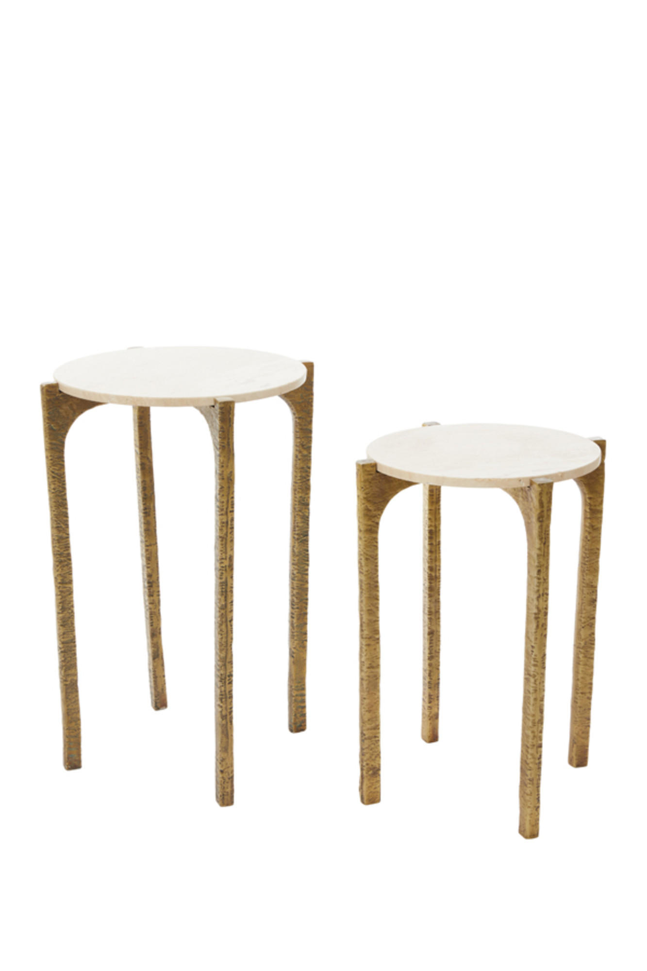 BEISTELLTISCH Kanae Braun Ø45/64 cm 2er-Set - Braun, Metall (41/41/54cm) - Light & Living