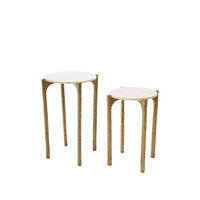 BEISTELLTISCH Kanae Braun Ø45/64 cm 2er-Set - Braun, Metall (41/41/54cm) - Light & Living