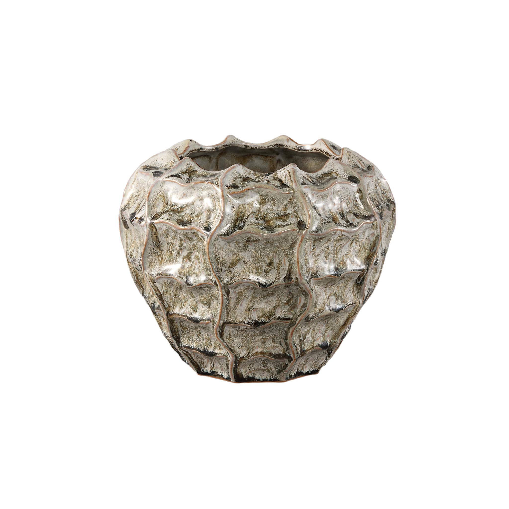 TOPF Cedric Beige 23.5/23.5/19.5cm - Beige, Keramik (19.5cm) - PTMD Collection