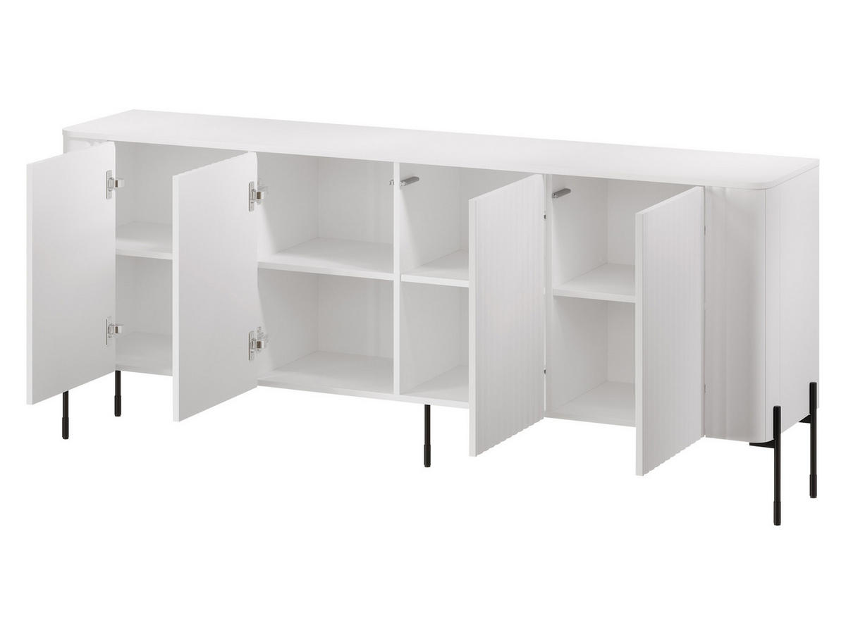 KOMMODE Vera 190 - Eichefarben/Schwarz, Holzwerkstoff/Metall (190/80/40cm) - MIRJAN24