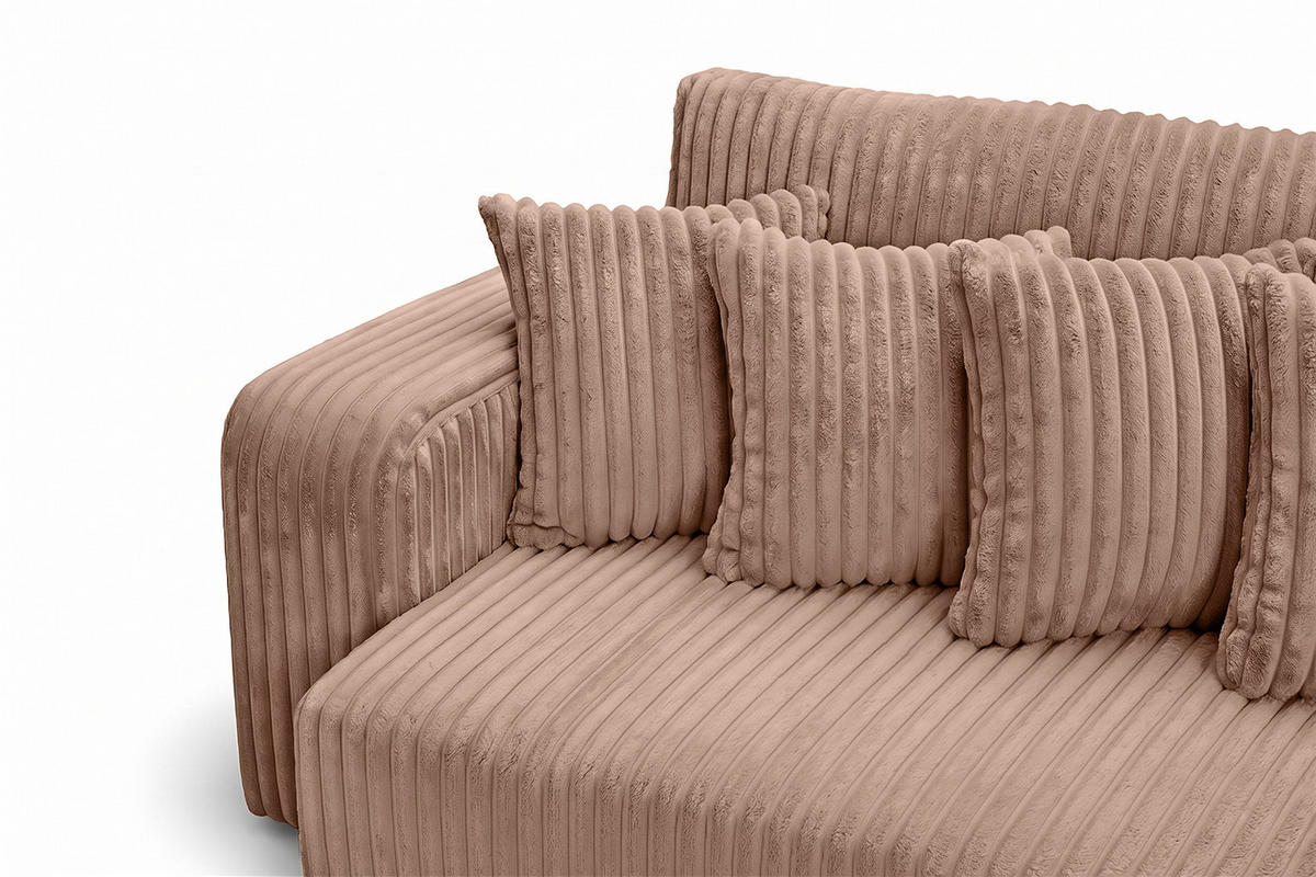 SCHLAFSOFA, Cordstoff Tilia, Braun, PIANO DOUBLE - Braun, Holz (246/83/145cm) - Kaiser Möbel