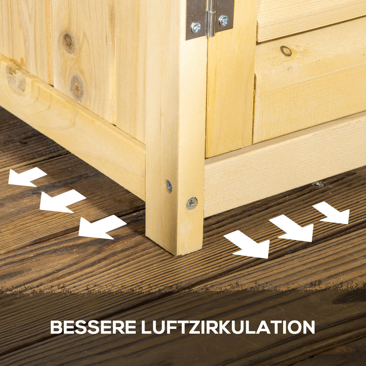 GARTENSCHRANK Geräteschrank, Holz Geräteschuppen, mit Asphaltdach, 4 Fächer, Natur - Fichtefarben, Holz (465/160/87cm) - Outsunny