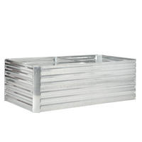 HOCHBEET - Silberfarben, Metall (90/59/180cm) - Outsunny