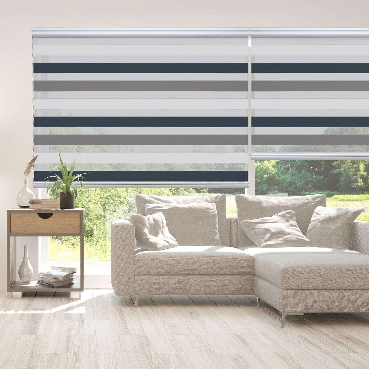 DOPPELROLLO Dreifarbig 80x250 cm - Multicolor, Kunststoff (80/250cm) - STORESDECO