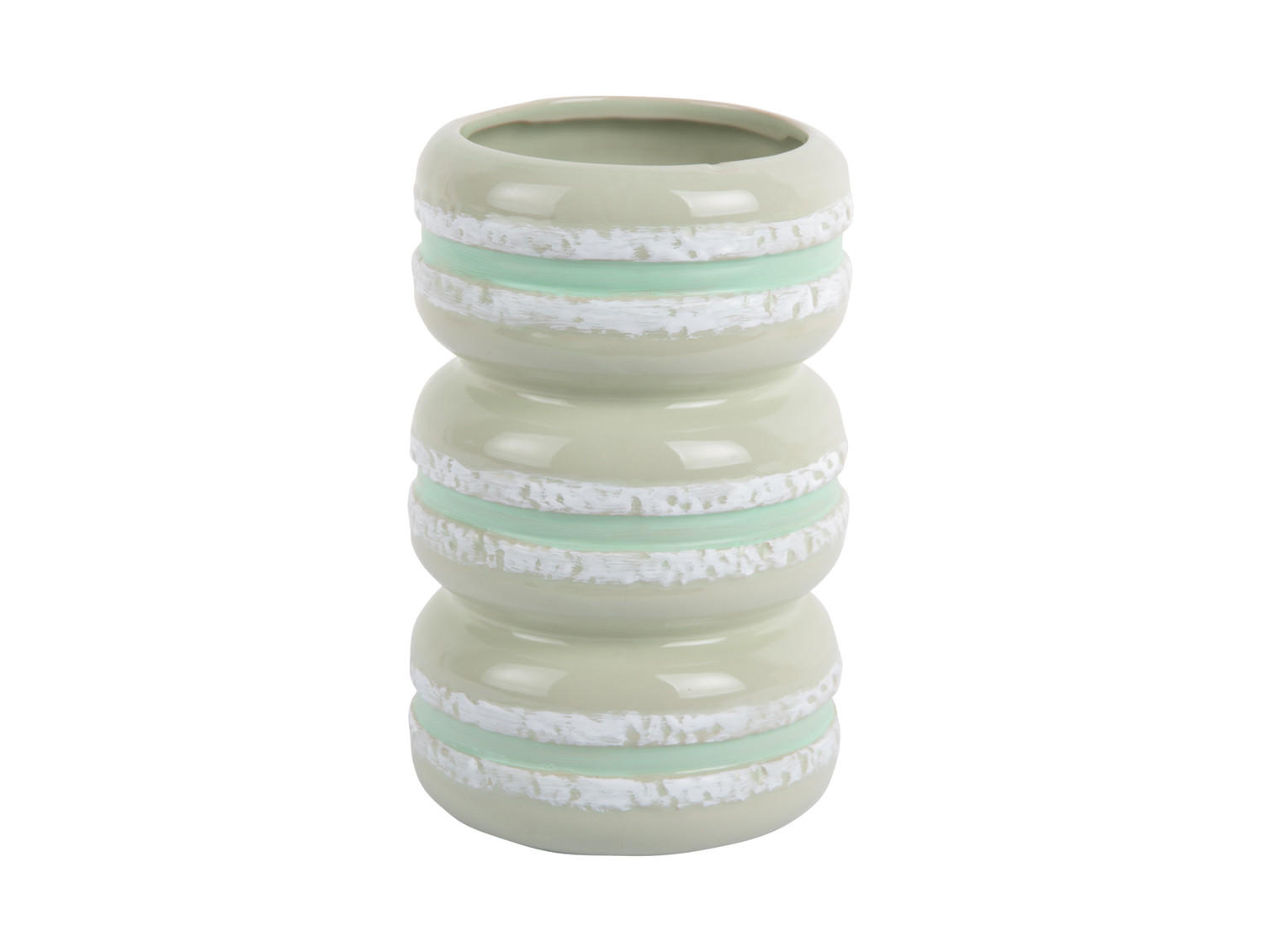 VASE Macaron 9/9/19 cm - Grün, Keramik (19cm) - Present Time