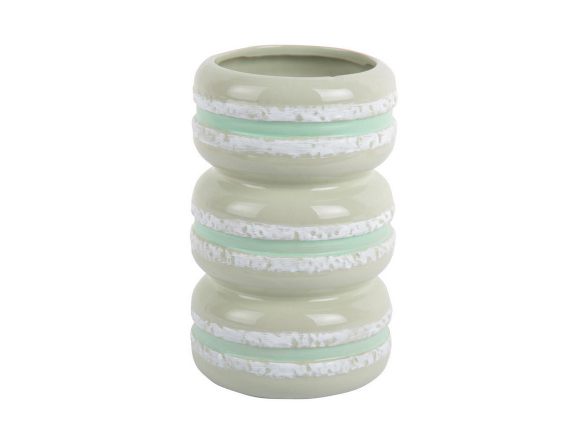 VASE Macaron 9/9/19 cm - Grün, Keramik (19cm) - Present Time