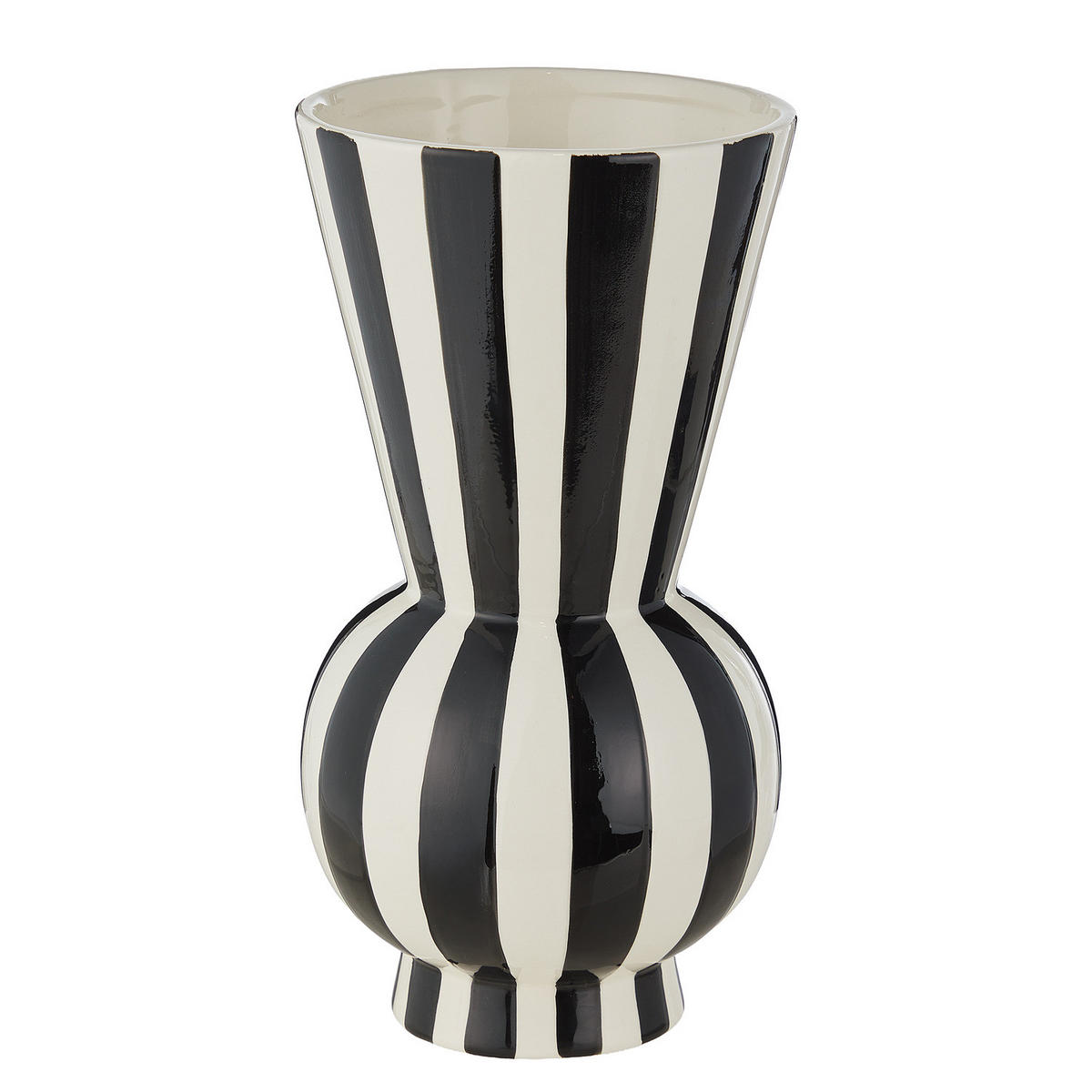 VASE Lydia Streifen - Schwarz/Weiß, Keramik (29cm) - Butlers