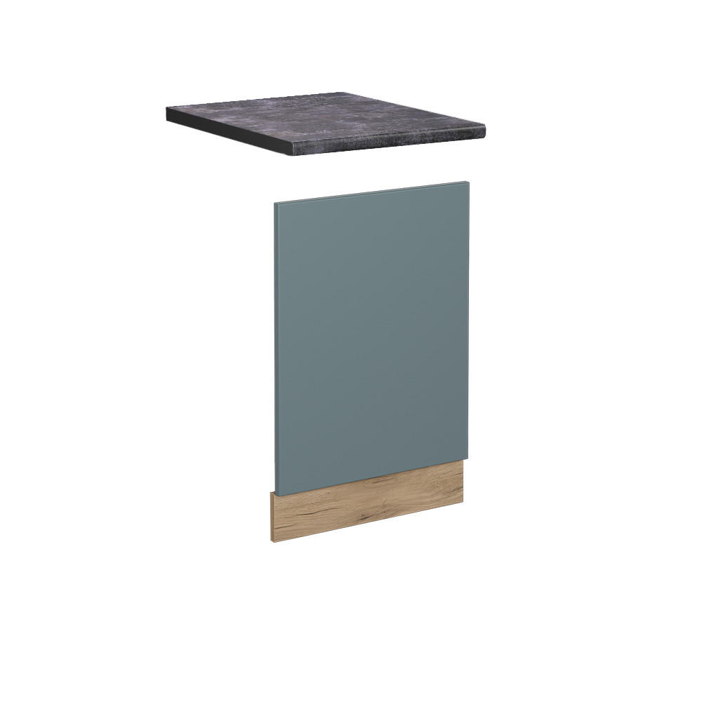 FRONTBLENDE R-Line Blau-Grau 45 cm, AP Anthrazit - Honigeiche/Eiche Wotan, Holzwerkstoff (45/57.2/1.6cm) - Vicco