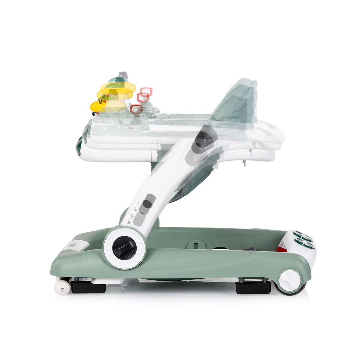 LAUFLERNHILFE little Explorer grün 4 in 1 Laulernwagen Musik Stopper Räder - Grün, Kunststoff (58/55/68cm) - Chipolino