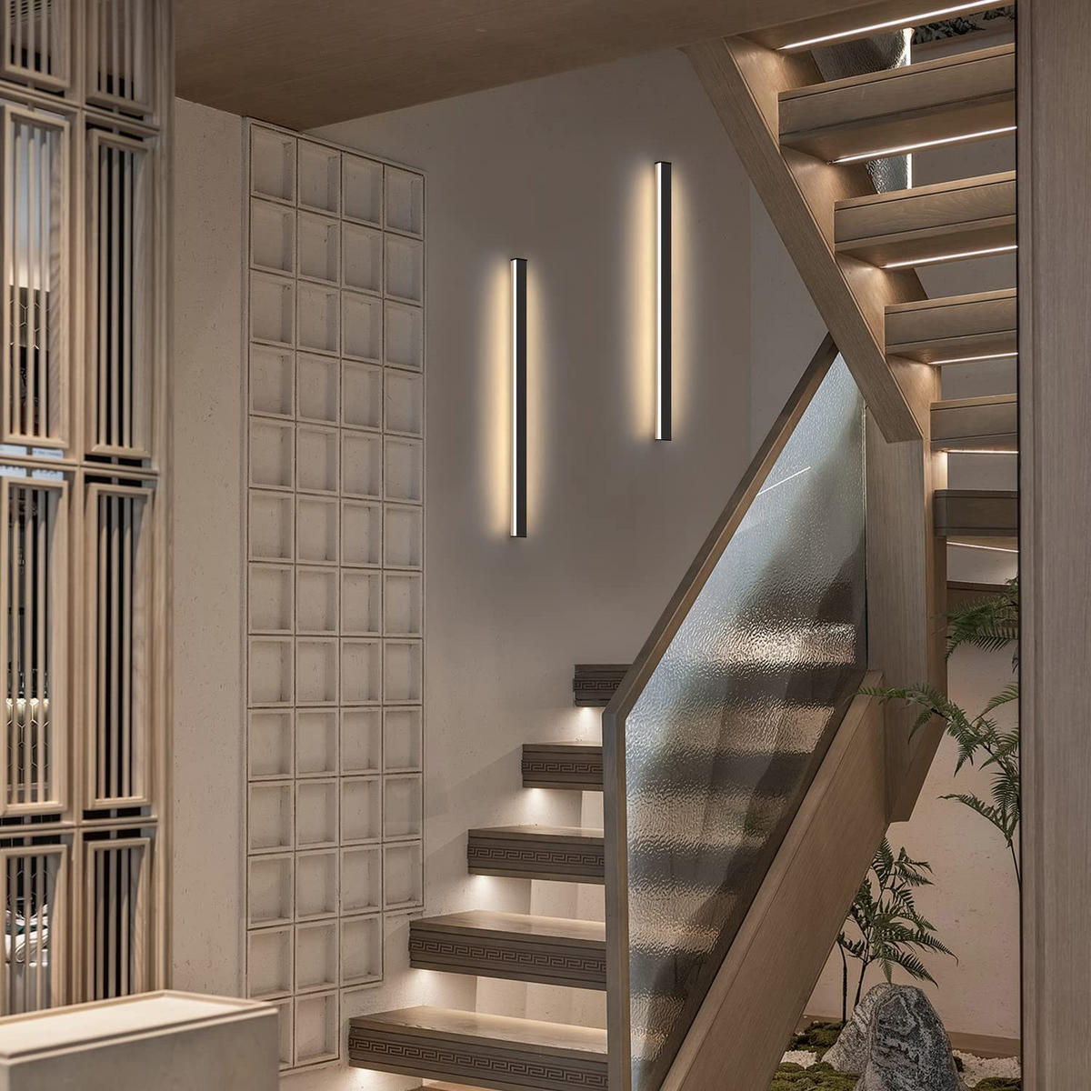 LED-WANDLEUCHTE Glisten 2.5/3.8/60 cm - Schwarz, Metall (3.8/60/2.5cm) - ZMH