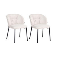 SCAUN DE BUCĂTĂRIE set de 2 textil bej deschis Mesa - bej/negru, material textil (55/80/59cm) - Beliani