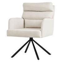 ESSZIMMERSTUHL drehbar Beige Stoffbezug - Beige/Schwarz, Textil/Metall (64.5/93/64cm) - ML-DESIGN