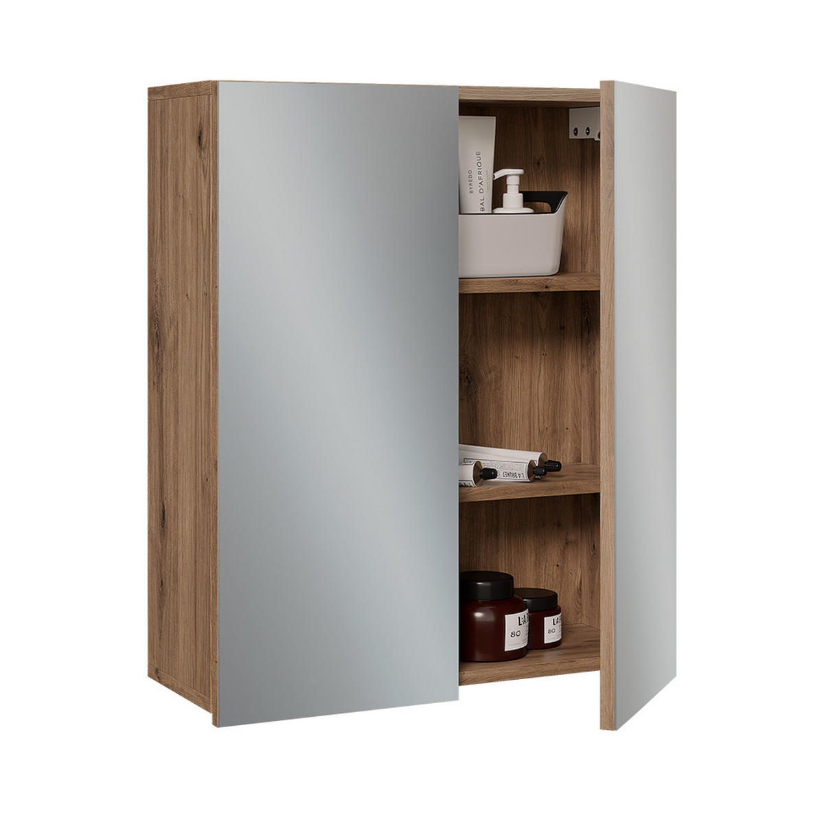 SPIEGELSCHRANK Takumi Artisan 60 x 70 cm mit 3 geschlossenen Ablagefächern - Eiche Artisan, Holzwerkstoff (60/70/20cm) - Vicco