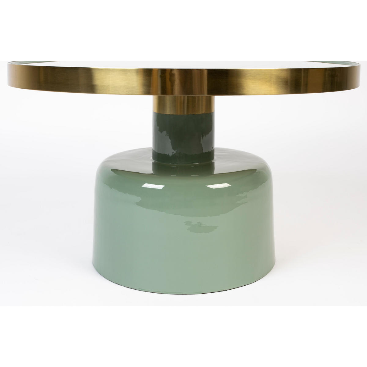 COUCHTISCH Glam Rund 60 cm Grün/ Gold - Grün, Metall (60/60/35cm) - Zuiver