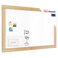 MAGNETISCHES Whiteboard, trocken abwischbar PREMIUM 150x100cm, massiver Rahmen im Eichendesign - Weiß, Metall (150/100/2cm) - ALLboards