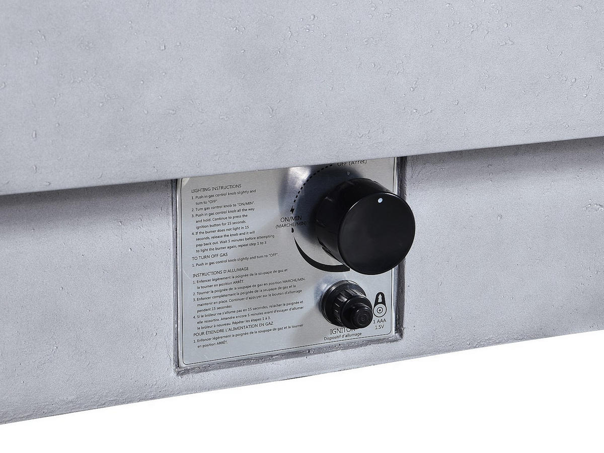 FEUERSCHALE - 106.6cm x 106.6cm - Kunststein - hellgrau - SEROZA - Hellgrau, Stein (106.6/52.4/106.6cm) - Vente-Unique