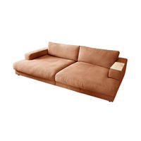 BIG SOFA MIT TABLETT MADELINE Braun Webstoff - Dunkelbraun/Schwarz, Kunststoff/Textil (290/85/170cm) - KAWOLA