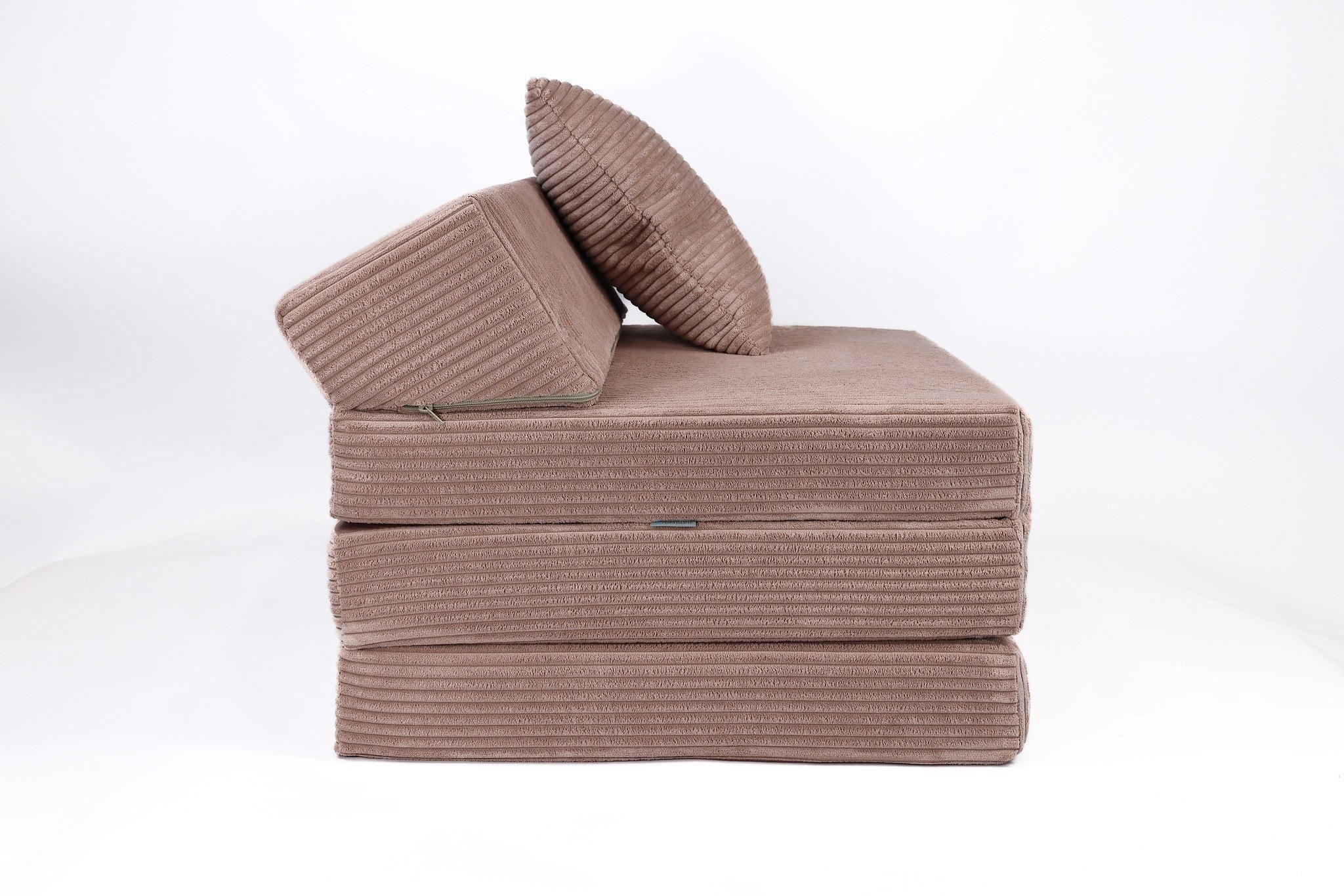 KLAPPMATRATZE MIT KOPFTEIL aus Kuschel-Cord in Altrosa - Altrosa, Textil (70/200cm) - Fortisline