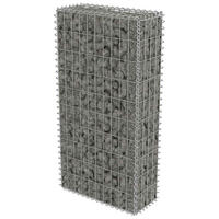 GABIONENWAND Mit Abdeckung Verzinkter Stahl 50/20/100 Cm - Silberfarben, Metall (20/100cm) - vidaXL