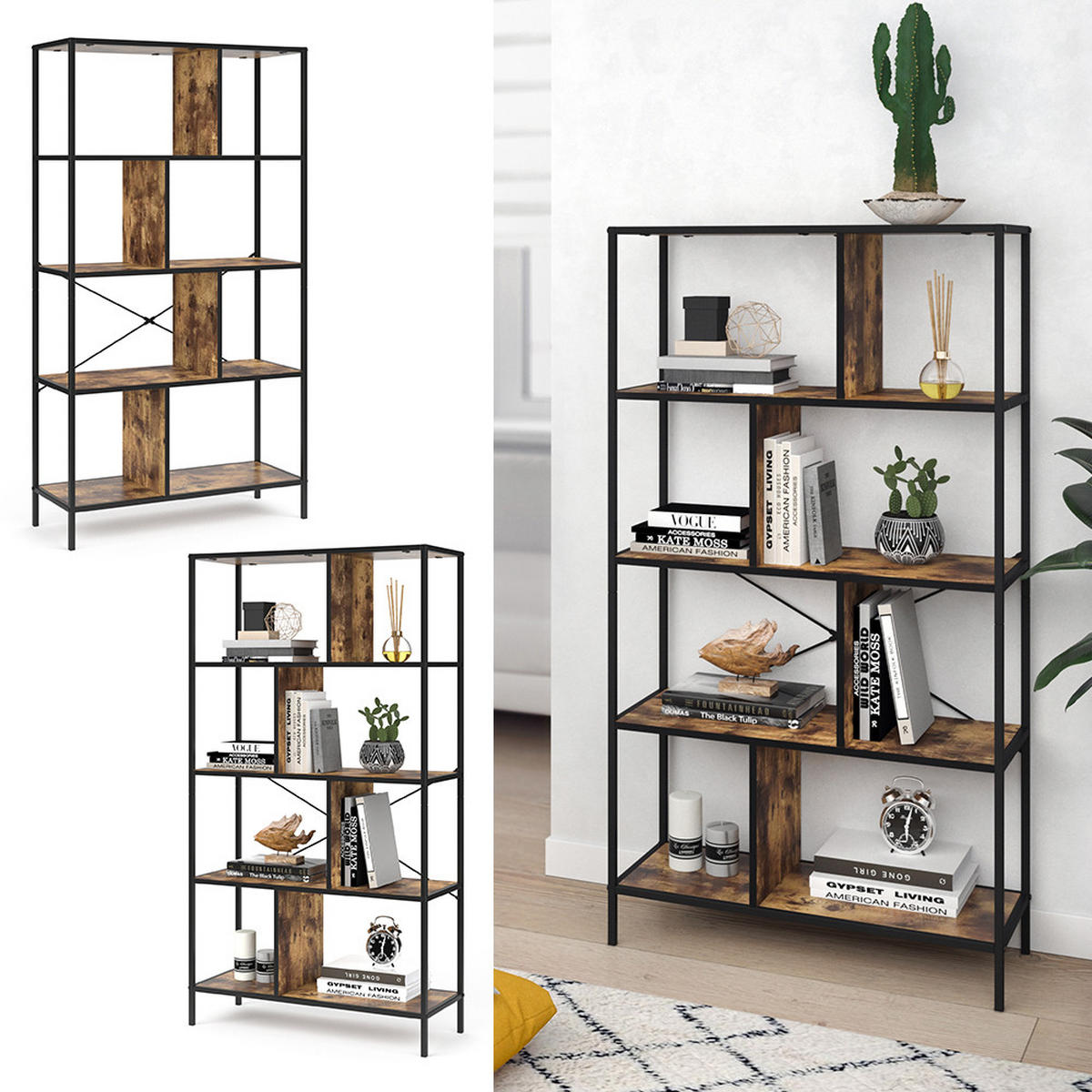 BÜCHERREGAL Fyrk Antikholz 80 x 146 cm - Alteiche, Holzwerkstoff (80/146/30cm) - Vicco