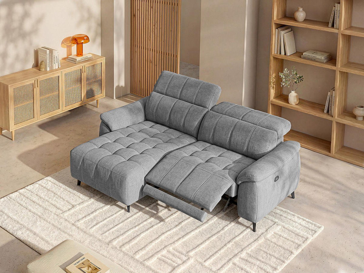 RELAXSOFA - 4 Personen - stoff - grau Celtimo - Grau, Textil/Metall (230/79/169cm) - Vente-Unique