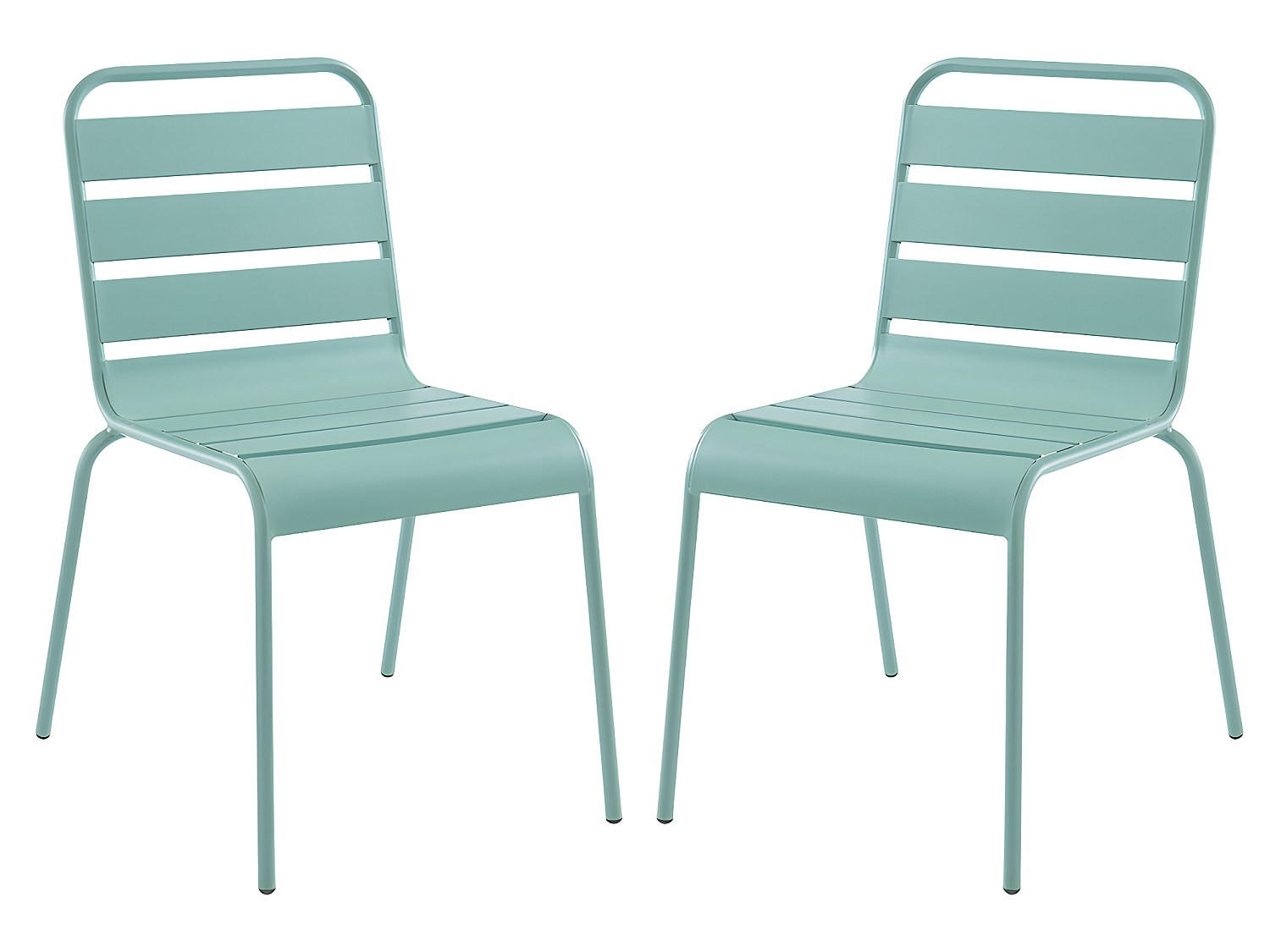 GARTENSTUHL - 47.5cm x 59cm - Stahl - mandelgrün - MIRMANDE - Grün, Metall (47.5/79/59cm) - Vente-Unique