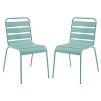 GARTENSTUHL - 47.5cm x 59cm - Stahl - mandelgrün - MIRMANDE - Grün, Metall (47.5/79/59cm) - Vente-Unique